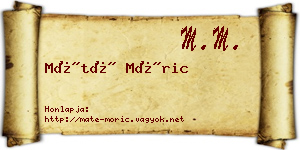 Máté Móric névjegykártya
