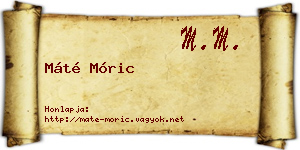 Máté Móric névjegykártya